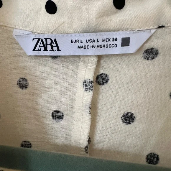 Zara business casual black and white polka dot dress - Picture 3 of 5